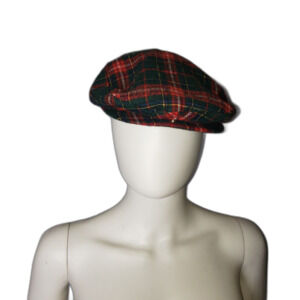 Red and Green Tartan Plaid Newsboy Cap Unisex